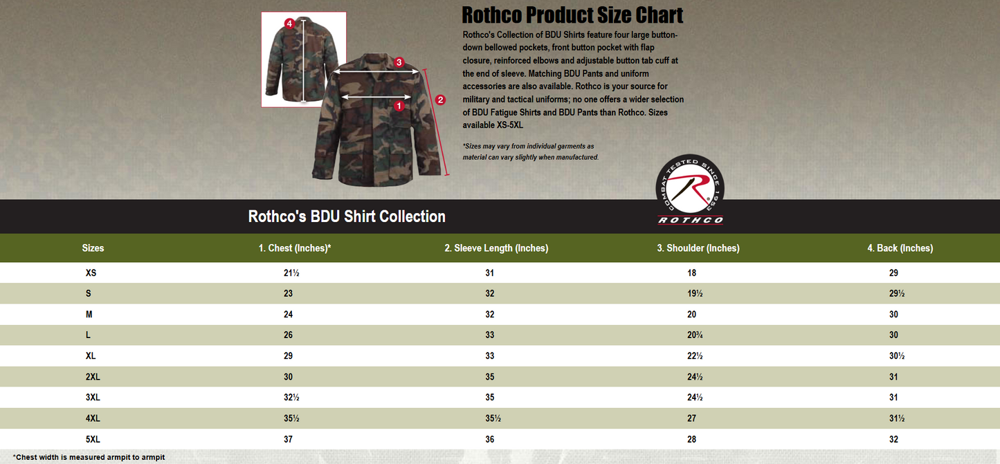 Rothco Twill Tiger Stripe BDU Shirt