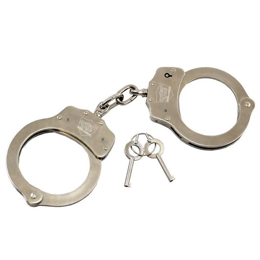 Nickel-Plated Solid Steel Handcuffs